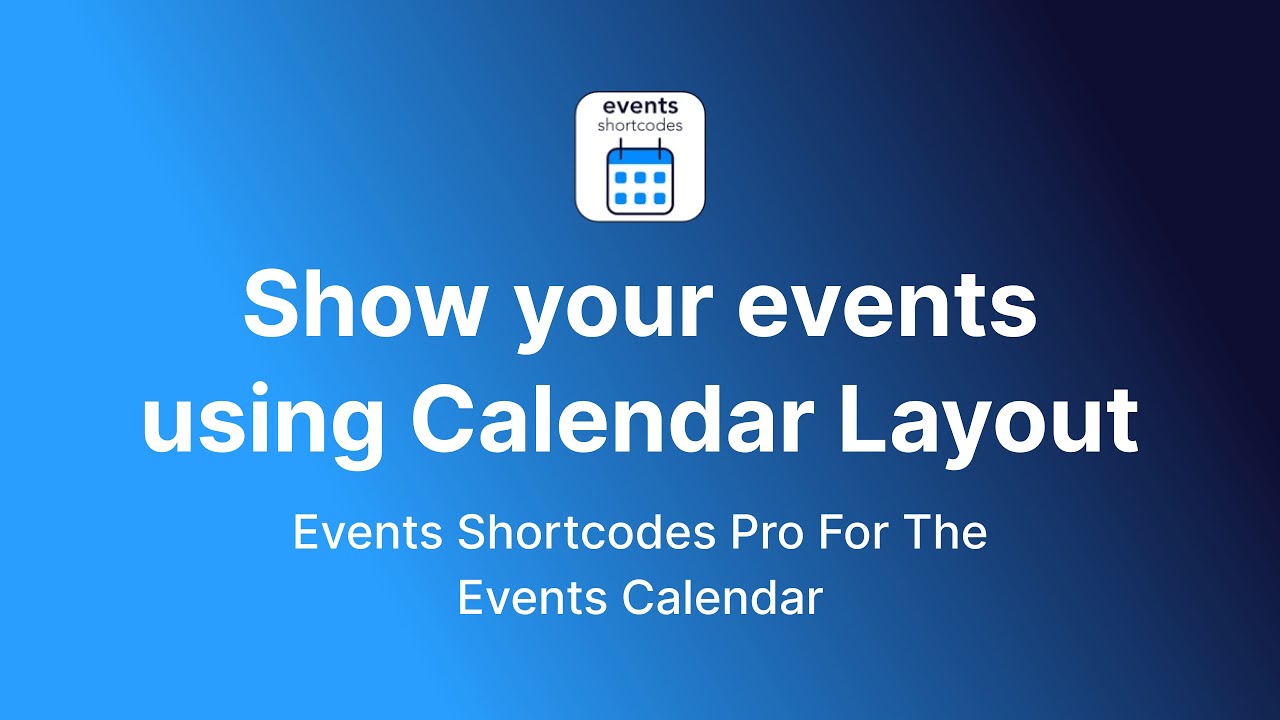 Calendar Layout || Events Shortcodes Pro For The Events Calendar