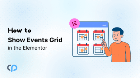 How can you show the events grid in the Elementor
