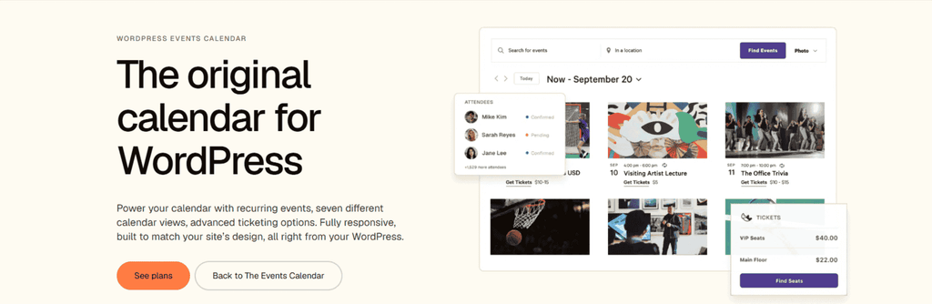 events calendar pro