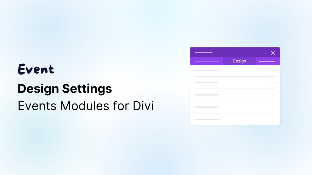 Design Settings for Events Module in Divi