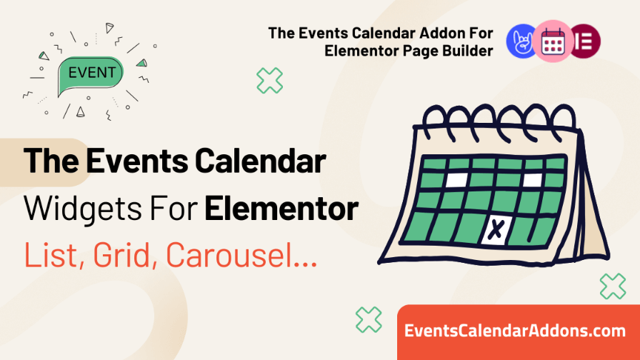 The Events Calendar Widget for Elementor List Grid Carousel