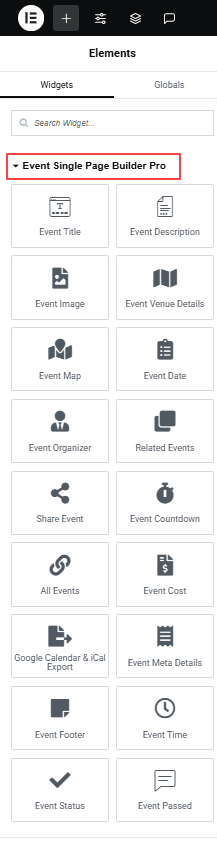 custom single page widgets