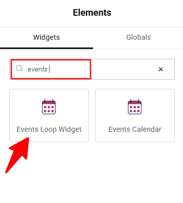 searching event loop widget