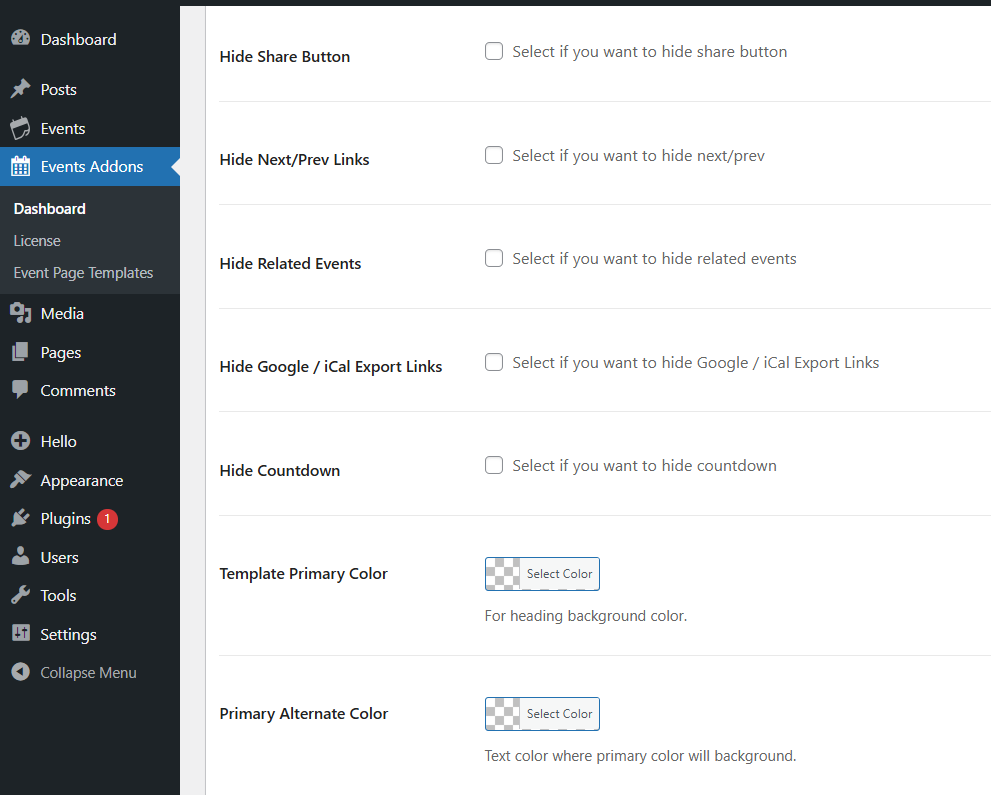 Non-elementor single page template customization