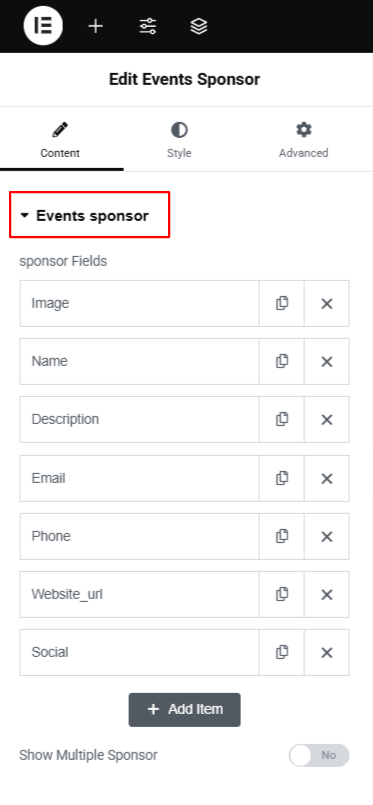 event speaker setting