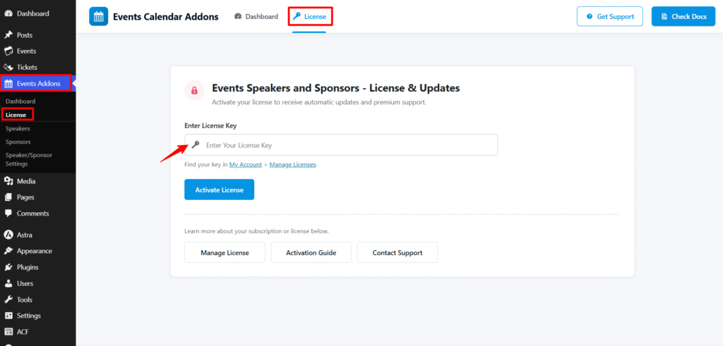 events speakers and sponsors license key