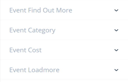 events module design settings