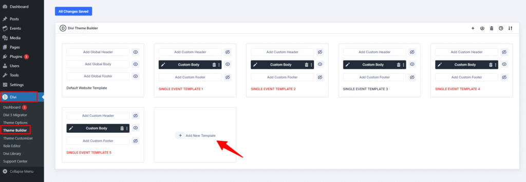 custom event template