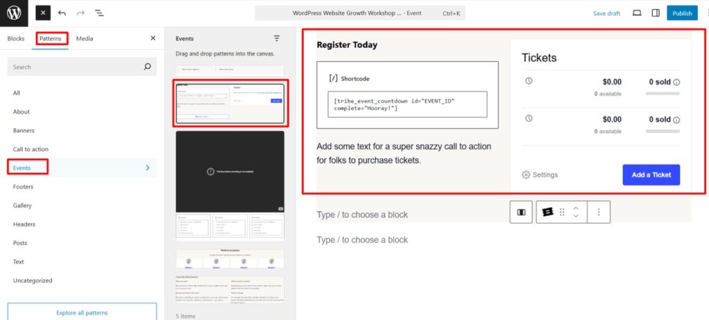 advanced ticket block 