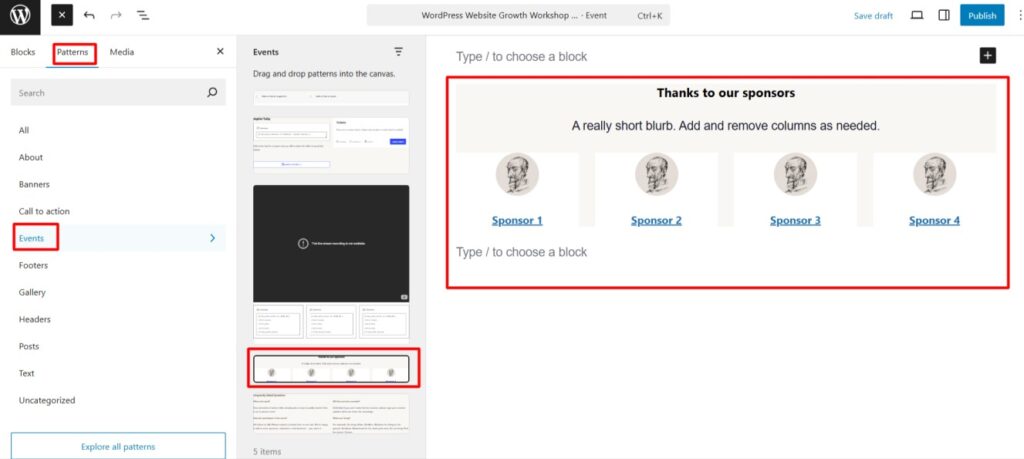sponsors block 