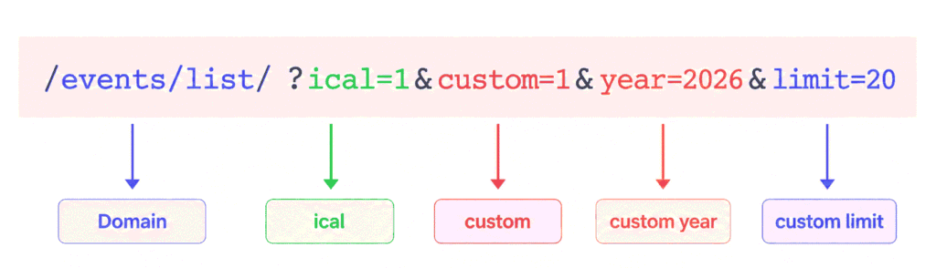 custom ical url