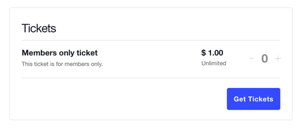 members only ticket