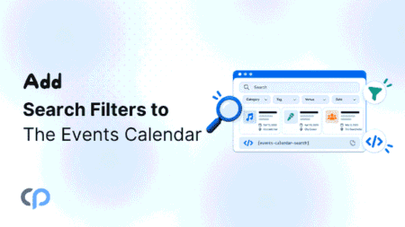 The events calendar search bar