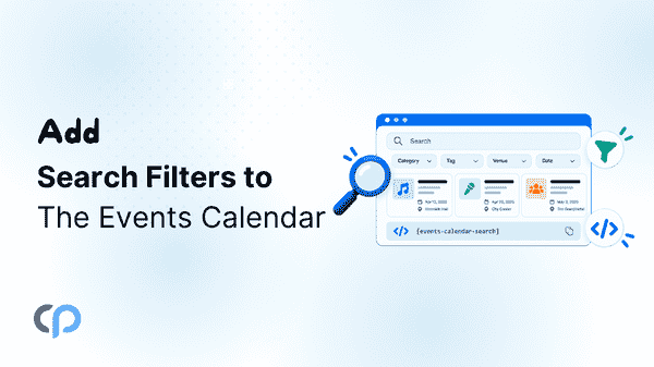 The events calendar search bar
